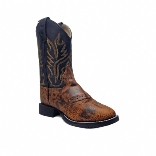 Old West Brown & Navy Kids Boots