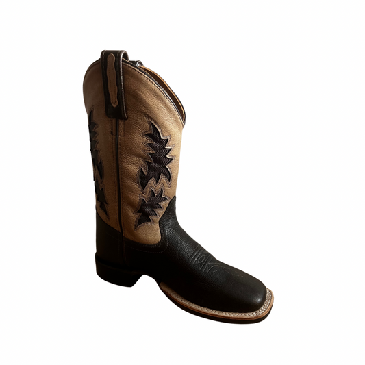 Old West Brown & Tan Cowboy Boots