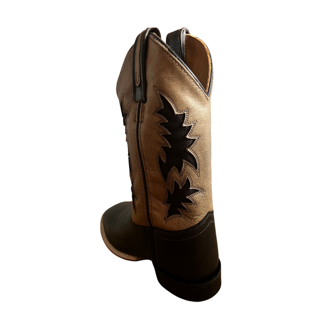 Old West Brown & Tan Cowboy Boots